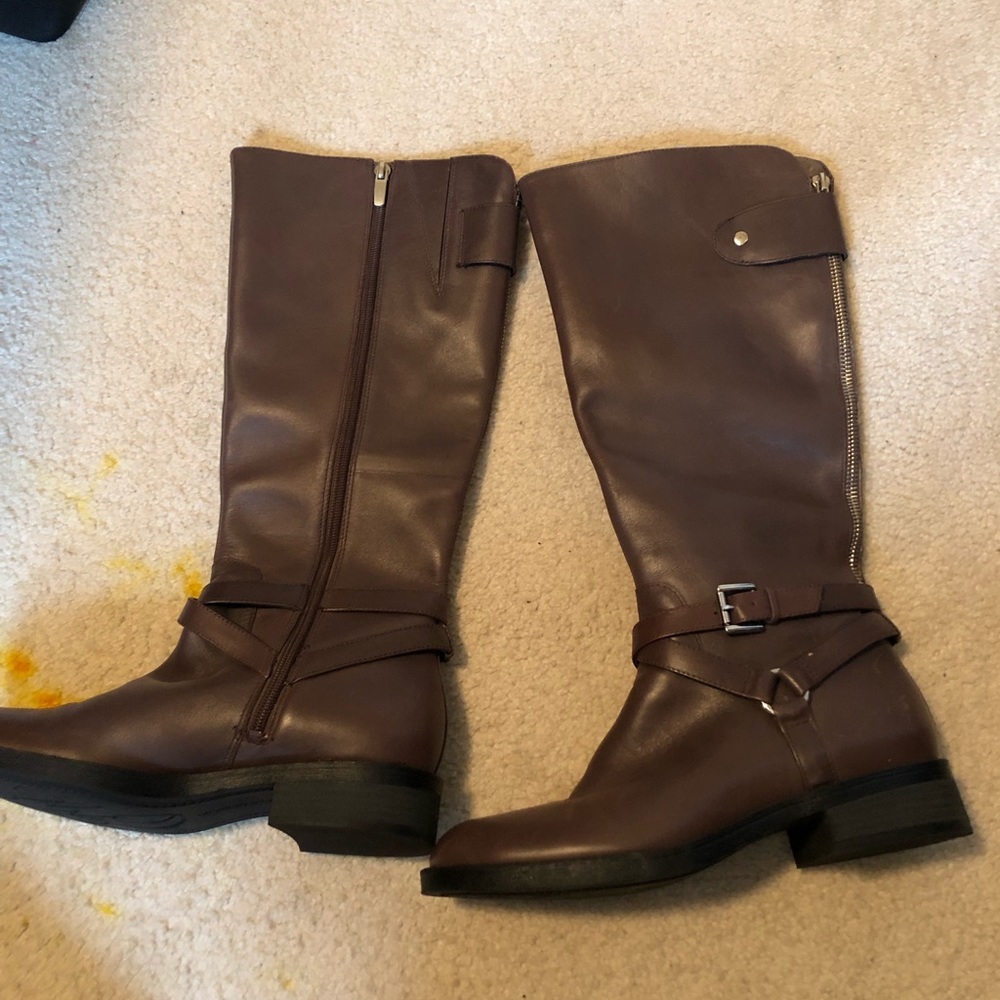 Enzo Angiolini below the knee brown leather boots